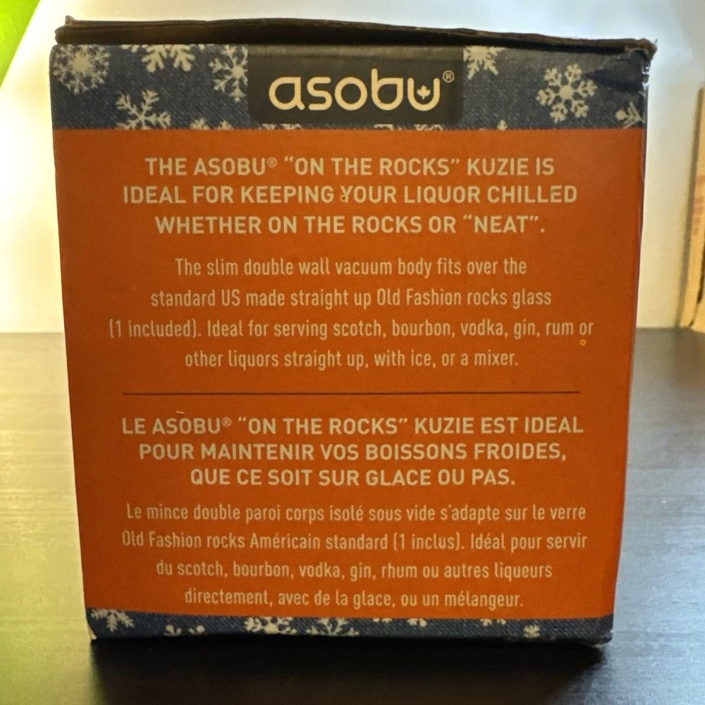 Asobu On The Rocks Kuzie | Scotch Glass‎ With Insulated Sleeve 10 Ounce NIB